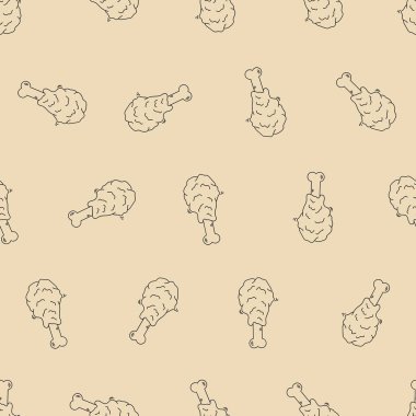 Kızarmış tavuk kuyruğu, kusursuz sanat deseni. Arka planlar, duvar kağıtları, kumaşlar, tekstil, ambalaj kağıtları, basılı materyaller ve daha fazlası için uygundur..