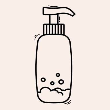 Çizgi temizleyici sanat öğesi. Cilt temalı vektör ögesi ve karalama el çizimi tarzı. Görüntü.