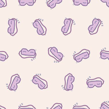 Karalama uyku maskesi kusursuz desen. Arka planlar, duvar kağıtları, kumaşlar, tekstil, ambalaj kağıtları, basılı materyaller ve daha fazlası için uygundur..