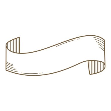 El yapımı kurdele parçası. Vektör çizimi. Düğün davetiyesi, estetik dekorasyon, sosyal medya paylaşımı, afiş, promosyon, reklam vesaire için uygundur.