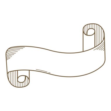 El yapımı kurdele parçası. Vektör çizimi. Düğün davetiyesi, estetik dekorasyon, sosyal medya paylaşımı, afiş, promosyon, reklam vesaire için uygundur.