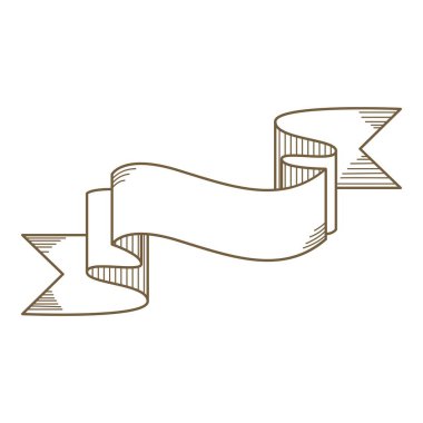 El yapımı kurdele parçası. Vektör çizimi. Düğün davetiyesi, estetik dekorasyon, sosyal medya paylaşımı, afiş, promosyon, reklam vesaire için uygundur.