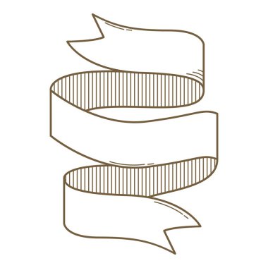 El yapımı kurdele parçası. Vektör çizimi. Düğün davetiyesi, estetik dekorasyon, sosyal medya paylaşımı, afiş, promosyon, reklam vesaire için uygundur.