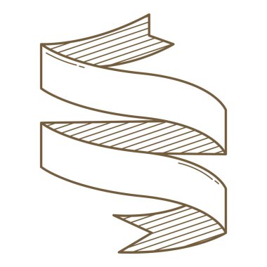 El yapımı kurdele parçası. Vektör çizimi. Düğün davetiyesi, estetik dekorasyon, sosyal medya paylaşımı, afiş, promosyon, reklam vesaire için uygundur.