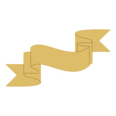 Altın kurdele elementi. Vektör çizimi. Düğün davetiyesi, estetik dekorasyon, sosyal medya paylaşımı, afiş, promosyon, reklam vesaire için uygundur.