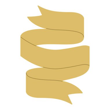 Altın kurdele elementi. Vektör çizimi. Düğün davetiyesi, estetik dekorasyon, sosyal medya paylaşımı, afiş, promosyon, reklam vesaire için uygundur.