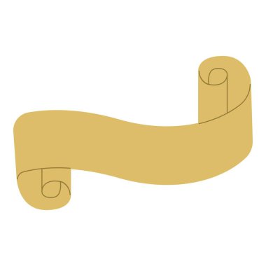 Altın kurdele elementi. Vektör çizimi. Düğün davetiyesi, estetik dekorasyon, sosyal medya paylaşımı, afiş, promosyon, reklam vesaire için uygundur.