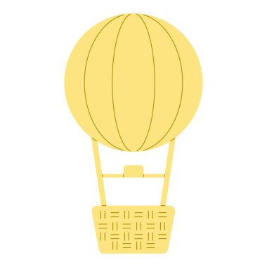 Düz çizgi sıcak hava balonu. Seyahat teması ve düz çizgi vektör biçimi ile vektör illüstrasyonu.