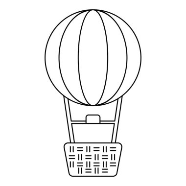 Sıcak hava balonu serisi. Seyahat teması ve çizgi sanat vektör biçimi ile vektör illüstrasyonu.
