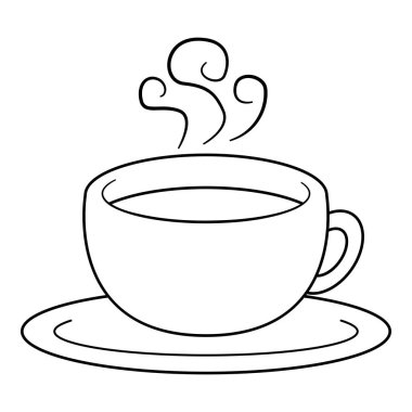 Bir fincan kahve hattı sanatı. Kahve temalı vektör illüstrasyonuName.