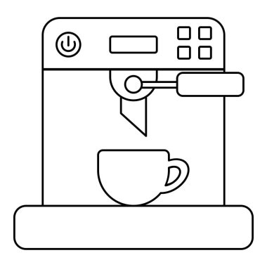 Kahve kızartma hattı sanatı. Kahve temalı vektör illüstrasyonuName.