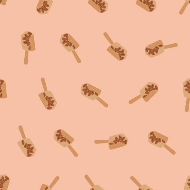 Kahve kepçesi kusursuz desen. Arka planlar, duvar kağıtları, kumaşlar, tekstil, ambalaj kağıtları, basılı materyaller ve daha fazlası için uygundur..