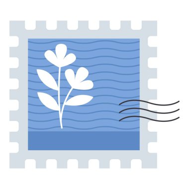 Posta pulu elemanı. Postane temalı ve düz vektör tarzlı vektör illüstrasyonu. Düzenlenebilir vektör.