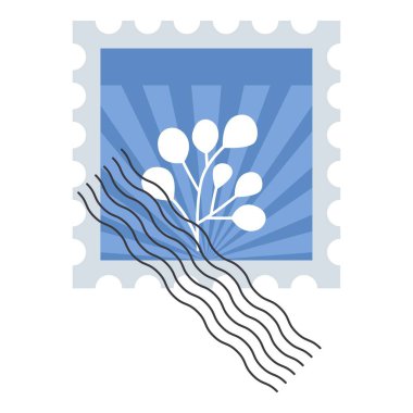 Posta pulu elemanı. Postane temalı ve düz vektör tarzlı vektör illüstrasyonu. Düzenlenebilir vektör.