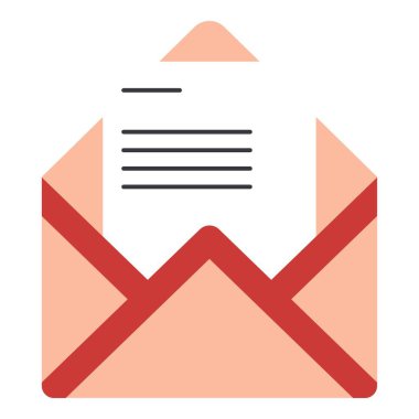 Zarf postane elemanı. Postane temalı ve düz vektör tarzlı vektör illüstrasyonu. Düzenlenebilir vektör.