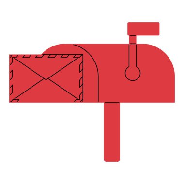 Düz çizgi posta kutusu. Postane temalı ve düz çizgi vektör biçimli vektör illüstrasyonu. Düzenlenebilir vektör.