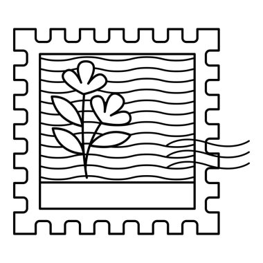Posta pulu çizimi. Postane temalı vektör illüstrasyonu ve çizgi sanatı vektör biçimi. Düzenlenebilir vektör.