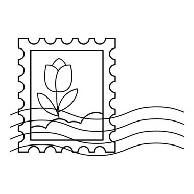 Posta pulu çizimi. Postane temalı vektör illüstrasyonu ve çizgi sanatı vektör biçimi. Düzenlenebilir vektör.