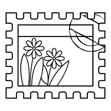 Posta pulu çizimi. Postane temalı vektör illüstrasyonu ve çizgi sanatı vektör biçimi. Düzenlenebilir vektör.