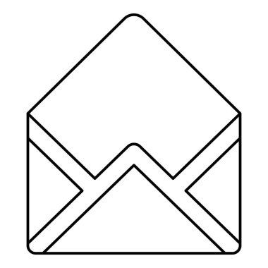 Zarf hattı sanatı. Postane temalı vektör illüstrasyonu ve çizgi sanatı vektör biçimi. Düzenlenebilir vektör.