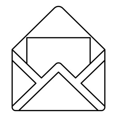 Zarf hattı sanatı. Postane temalı vektör illüstrasyonu ve çizgi sanatı vektör biçimi. Düzenlenebilir vektör.