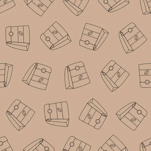 Kahve poşeti ambalaj hattı kusursuz desen. Arka planlar, duvar kağıtları, kumaşlar, tekstil, ambalaj kağıtları, basılı materyaller ve daha fazlası için uygundur..