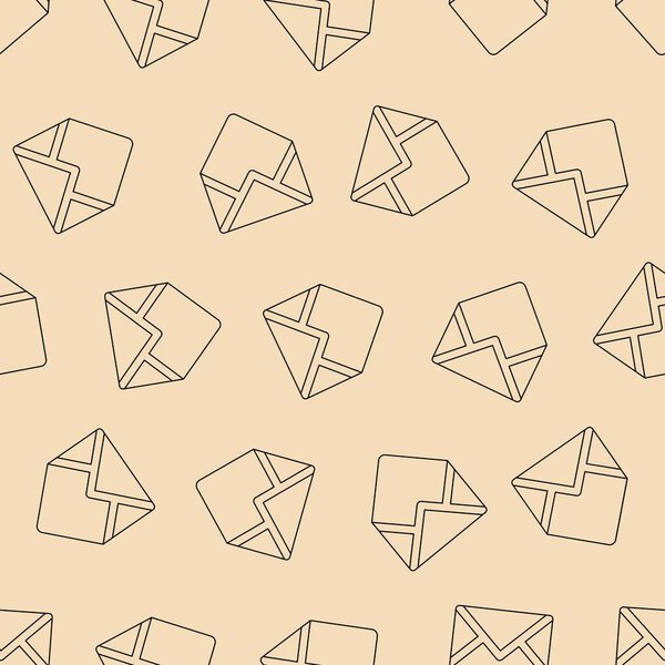 Конверт линии искусства бесшовный узор. Подходит для фона, обоев, тканей, текстиля, оберточной бумаги, печатных материалов и многое другое. Редактируемый вектор.