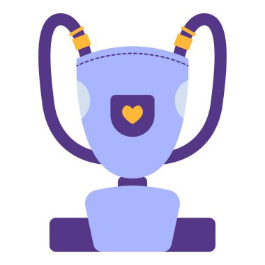 Bebek taşıyıcı unsur. Bebek temalı ve düz vektör tarzlı vektör çizimi. Düzenlenebilir vektör ögesi.