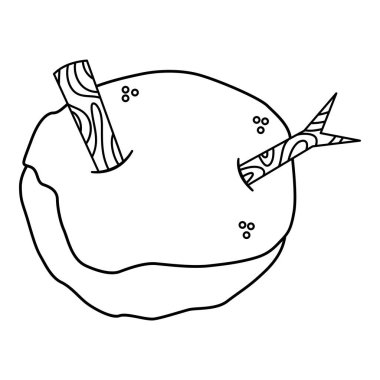 Kartopu çizgisi sanatı. Kış temalı vektör çizimi ve düz çizgi vektör biçimi. Düzenlenebilir vektör ögesi.