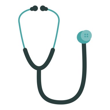 Steteskop sağlık elementi. Sağlık temalı ve düz vektör tarzlı vektör illüstrasyonu. Düzenlenebilir vektör ögesi.