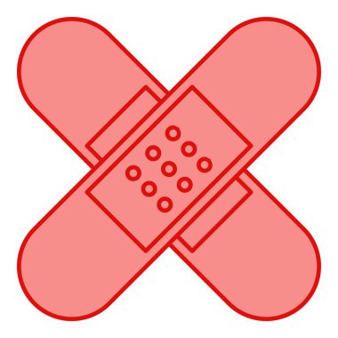 Düz çizgi tıbbi alçı. Sağlık temalı ve düz çizgi vektör biçimli vektör illüstrasyonu. Düzenlenebilir vektör ögesi.