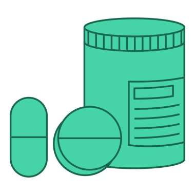 Düz çizgi tıbbı. Sağlık temalı ve düz çizgi vektör biçimli vektör illüstrasyonu. Düzenlenebilir vektör ögesi.