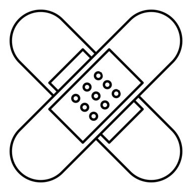 Tıbbi sıva çizgisi sanatı. Sağlık hizmeti temalı vektör illüstrasyonu ve çizgi sanat vektör biçimi. Düzenlenebilir vektör ögesi.