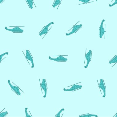 Düz çizgili ambulans helikopteri. Arka planlar, duvar kağıtları, kumaşlar, tekstil, ambalaj kağıtları, basılı malzemeler ve daha fazlası için uygun. Düzenlenebilir vektör.