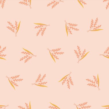 Buğday pürüzsüz desen. Arka planlar, duvar kağıtları, kumaşlar, tekstil, ambalaj kağıtları, basılı malzemeler ve daha fazlası için uygun. Düzenlenebilir vektör.