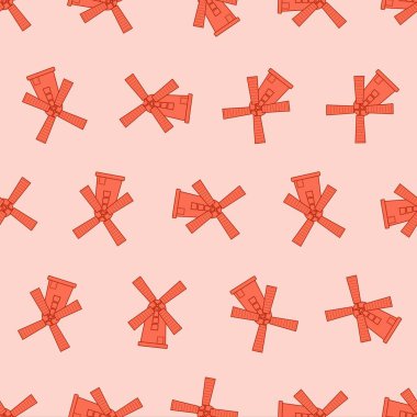 Düz çizgili kule değirmeni deseni. Arka planlar, duvar kağıtları, kumaşlar, tekstil, ambalaj kağıtları, basılı malzemeler ve daha fazlası için uygun. Düzenlenebilir vektör.