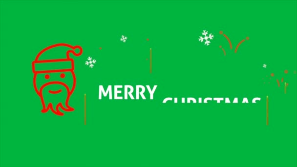 绿色屏幕背景下的动画视频快乐圣诞 — 图库视频影像