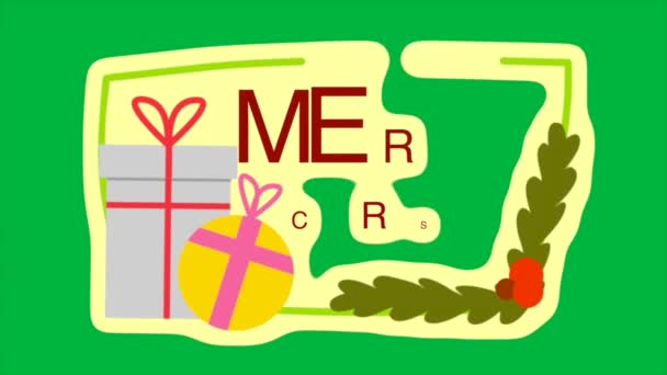 Yeşil Ekran Arka Planında Animasyon Videosu Mutlu Noeller — Stok video