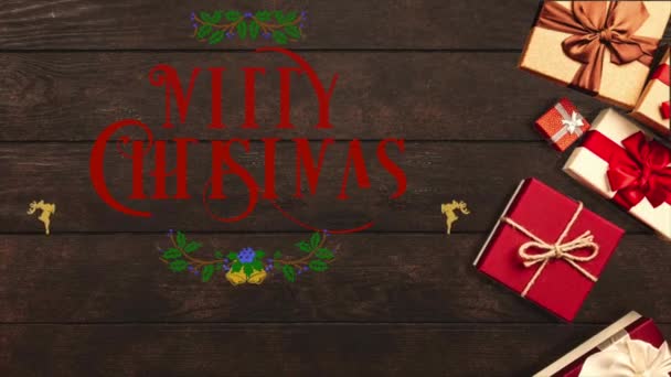 Animationsvideo Hintergrund Frohe Weihnachten Mit Geschenk Element — Stockvideo