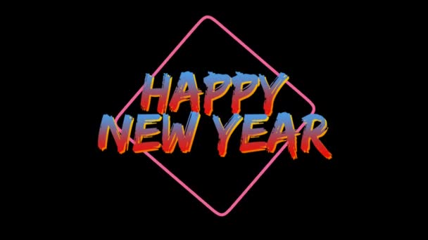 Happy New Year Alpha Channel Video Animasi — Stok Video
