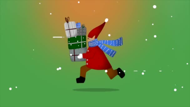 Animacja Wideo Wesołych Świąt Zielonym Tle Ekranu — Wideo stockowe