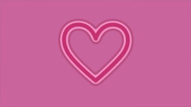 Heart logo animation video to welcome valentine's day on pink background