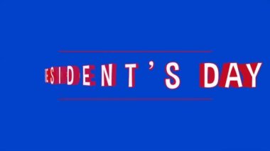 20 february happy president's day animation video text with background and america flag fall in blue background