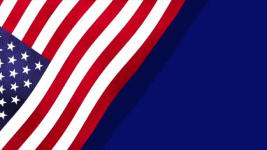 20 february happy president's day animation video on blue background with flag moving and text