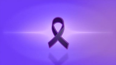 4 february video about world cancer day which is commemorated on february 4, with 3d ribbon logo in purple color