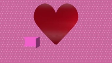 Happy valentine's day animation video with dot background ,heart logo , and ribbon