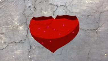 Heart logo animation video moving loop on wall background