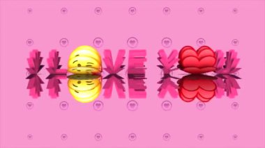 I love you animation text video with heart circle logo moving,video for valentine's day