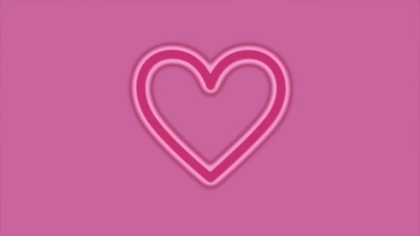 Heart Logo Animation Video Welcome Valentine Day Pink Background — 图库视频影像