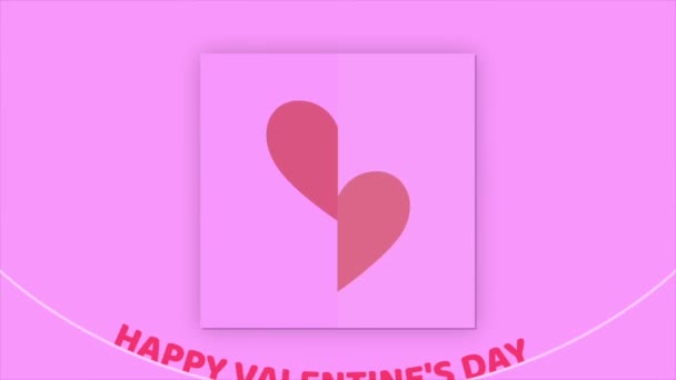Happy Valentine Day Animation Text Heart Logo Video — Stockvideo